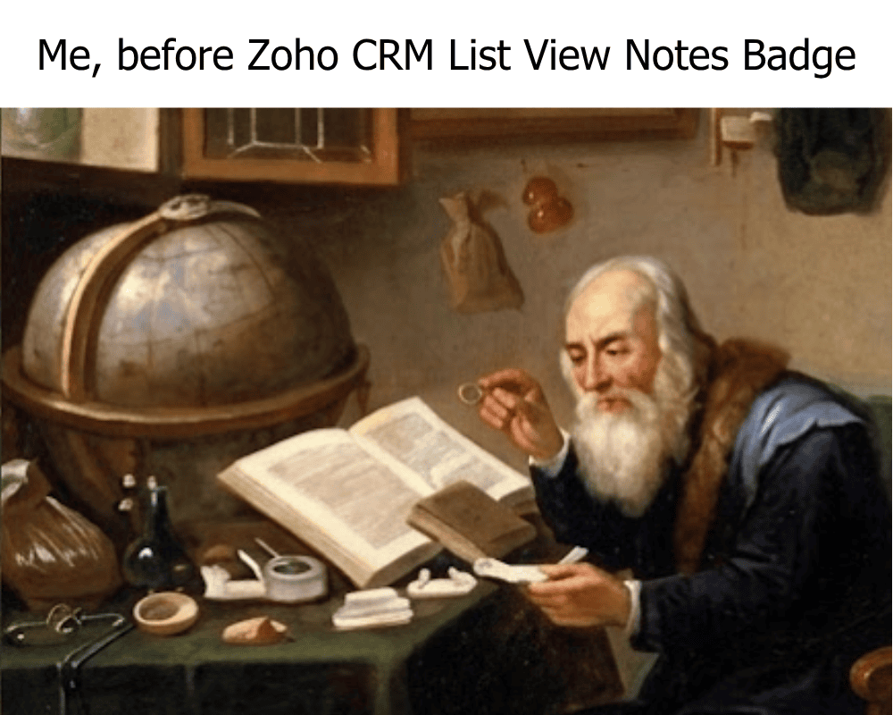 Zoho CRM Notes Badge in List View: Quick Notes Panel and Scripts